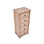 Montese 5 Drawer Narrow Chest of Drawers Brass Ring Handle