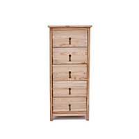 Montese 5 Drawer Narrow Chest of Drawers Drop Brass Handle