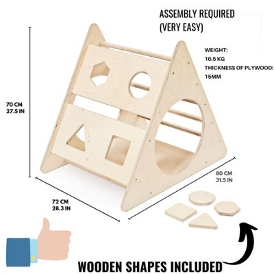 Montessori-inspired Wooden Climbing Triangle Frame for Baby and Toddler Play - Indoor Playground, Pikler Style