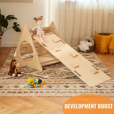 Montessori-inspired Wooden Climbing Triangle Frame for Baby and Toddler Play - Indoor Playground, Pikler Style