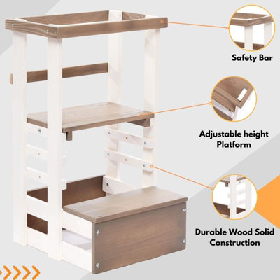 Height adjustable on sale learning tower