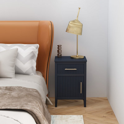 Monti 1 Drawer 1 Door Charcoal Bedside Table
