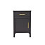 Monti 1 Drawer 1 Door Charcoal Bedside Table