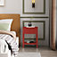 Monti 1 Drawer Red Bedside Table