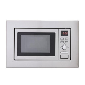 Montpellier Domestic Appliances 700W Slim Depth Solo Microwave Stainless Steel - 17ltr - LED, MWBI17-300