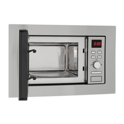 Montpellier Domestic Appliances 700W Slim Depth Solo Microwave Stainless Steel - 17ltr - LED, MWBI17-300