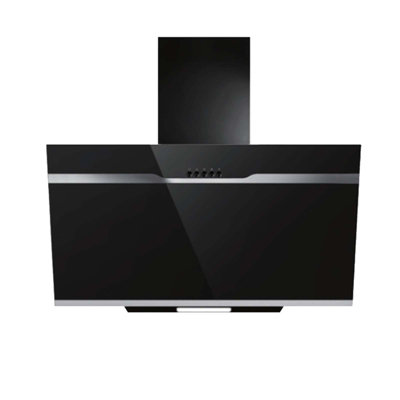 Montpellier MHD650BK 60cm Black Angled Glass Cooker Hood Kitchen ...