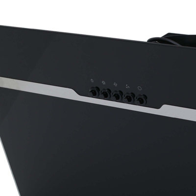 Montpellier MHD650BK 60cm Black Angled Glass Cooker Hood Kitchen ...