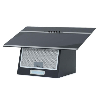 Montpellier MHD650BK 60cm Black Angled Glass Cooker Hood Kitchen ...