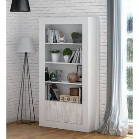 Montreal White And Wood Effect Tall Bookcase