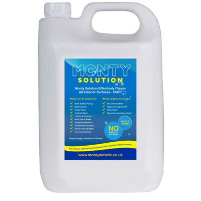 Monty Miracle Fast Patio Cleaner - 5 Litre Outdoor & Garden Surface ...