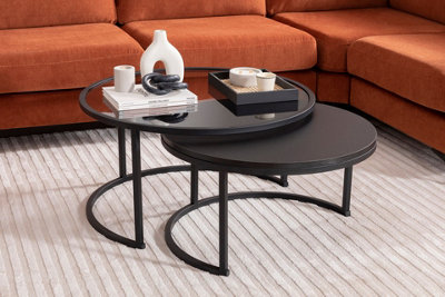 Ritz black set of shop 2 coffee tables