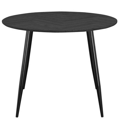 Monza Dining Table DIA100 cm in Fishbone Grey Oak Look
