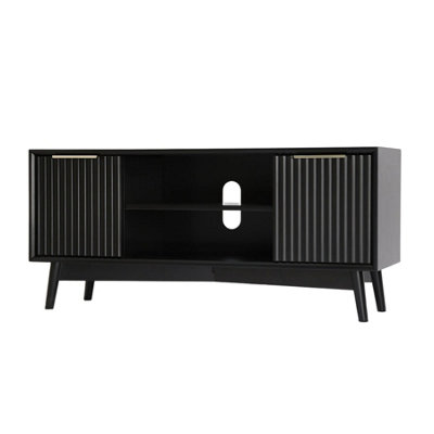 Monza Fluted TV Unit with Storage Black