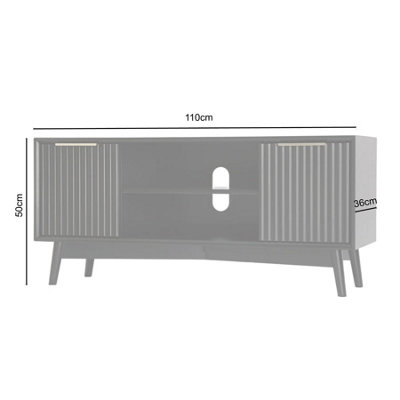 Monza Fluted TV Unit with Storage Black