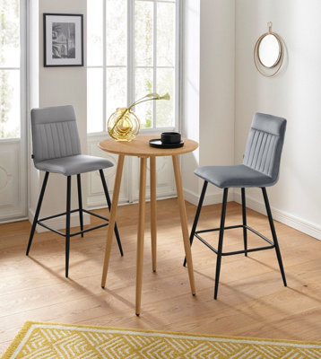 Monza Round Bar Table 60 cm in Oak Look