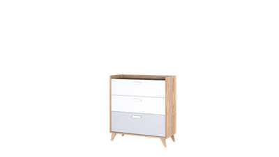 MOOD-05 Chest of Drawers - Stylish, Contemporary Storage Unit with Three Drawers (H)970mm (W)900mm (D)400mm