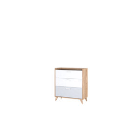 MOOD-05 Chest of Drawers - Stylish, Contemporary Storage Unit with Three Drawers (H)970mm (W)900mm (D)400mm