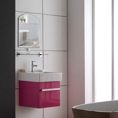 Mood Premium Arch Bathroom Mirror Wall Mounted, Frameless, Bevelled Edges (60cm X 45cm)