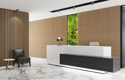 Moods Natural Oak Acoustic Decorative Slat wall Panel 3D Veneer Modern Wood Wall Premium Cladding