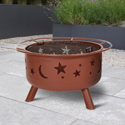 Moon and Stars Deluxe Firepit with Poker