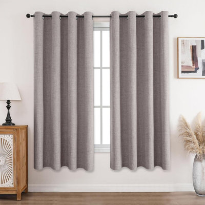 Moonlight Bedding Linen Texture 100%Blackout Eyelet Curtain Pair ...
