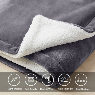 Moonlight Bedding Sherpa Fleece Reversible Throw Blanket for Sofa Bed ...