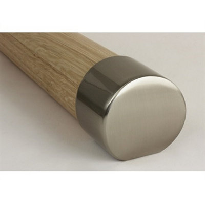 Mopstick Brushed Nickel 54mm Handrail End Cap 2 Pack - Traditional Products Ltd