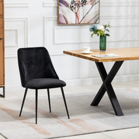 Morandi Velvet Dining Chairs - Set of 2 - Black