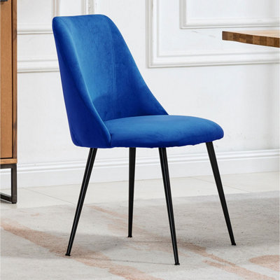 Morandi Velvet Dining Chairs - Set of 2 - Blue