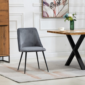 Morandi Velvet Dining Chairs - Set of 2 - Grey