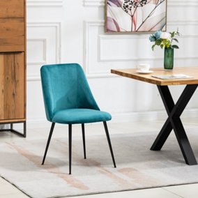 Morandi Velvet Dining Chairs - Set of 2 - Teal