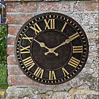 Morden Black and Gold Decorative Quartz Roman Numeral Wall Clock 12 Inch
