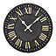 Morden Black and Gold Decorative Quartz Roman Numeral Wall Clock 12 Inch