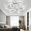 Morden Curve Windmill Shape Metal and Acrylic Energy Efficient Flush LED Ceiling Light Fixture, Cool White