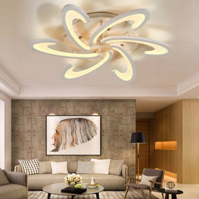 Morden Curve Windmill Shape Metal and Acrylic Energy Efficient Flush LED Ceiling Light Fixture,Dimmable