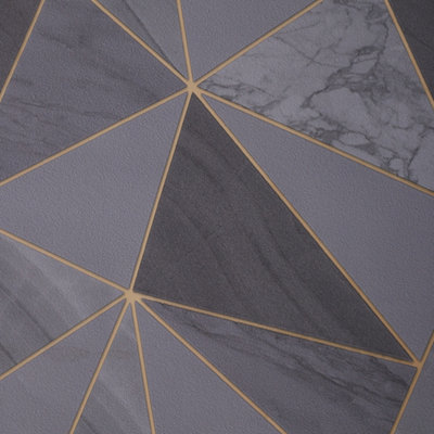 Morden Textured 3D Metallic Geometric Non Pasted Wallpaper Roll Wall Decor Dark Grey 950cm