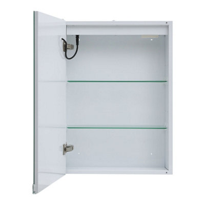 Mordern Frameless 1-Door LED Mirrored Bathroom Cabinet W 500mm x H 720mm