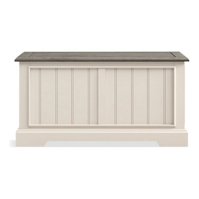 Morecambe Oak and Soft White Painted Blanket Box