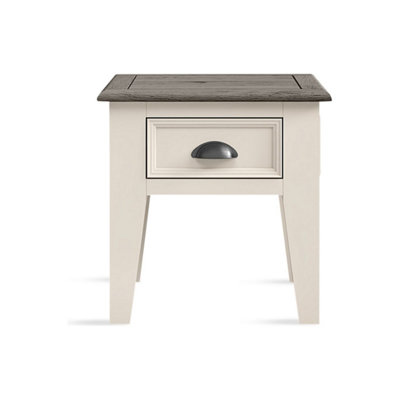 Morecambe Oak and Soft White Painted Lamp Table