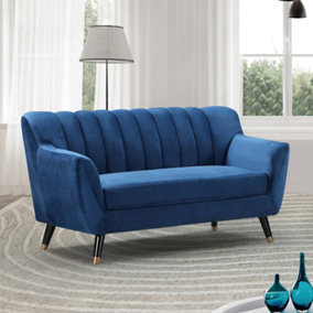 Morgan 2 Seat Velvet Sofa - Blue