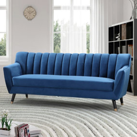 Morgan 3 Seat Velvet Sofa - Blue