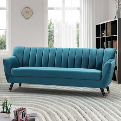 Morgan 3 Seat Velvet Sofa - Teal