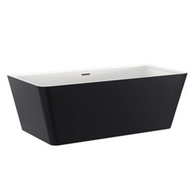 Morgan Black Freestanding Acrylic Bath (L)1500mm (W)750mm