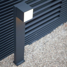 MORGAN - CGC Dark Grey One Cube LED Outdoor Post Light