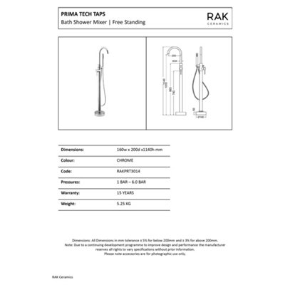Morgan Freestanding Bath Mixer Tap & Shower Handset Chrome