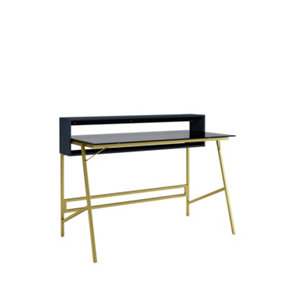 Morgan writing desk in black and gold