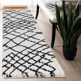 Moroccan Berber Shaggy Rugs Living Room Abstract Stone 60x220 cm