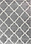 Moroccan Berber Shaggy Rugs Living Room Bold Trellis Grey 200x290 cm