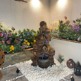 Moroccan Pots Mains Power Water Feature With Cover
